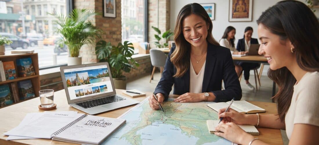 Planificación de un viaje a Tailandia desde una agencia
